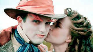 Illustration for article titled Alice In Wonderland-Themed Wedding Is Sweet, Despite Groom's Eyebrows